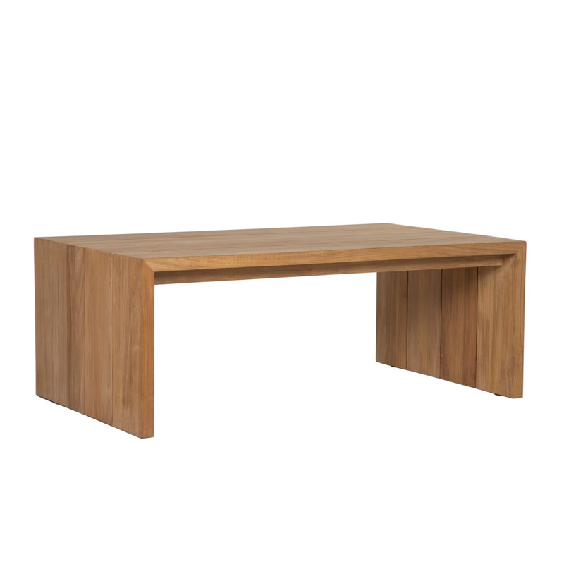 Brown Rectangular Teak Outdoor Coffee Table