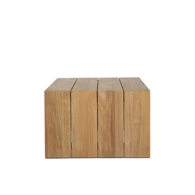Brown Rectangular Teak Outdoor Coffee Table