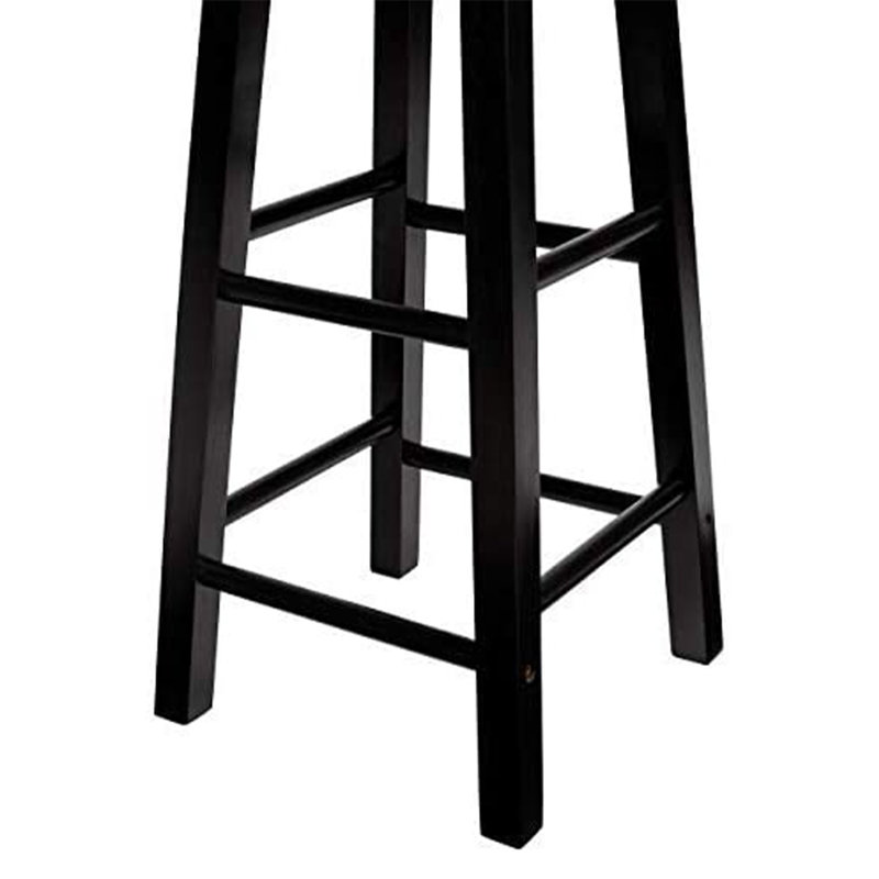Black 29-Inch Adjustable Backless Wood Counter Stool