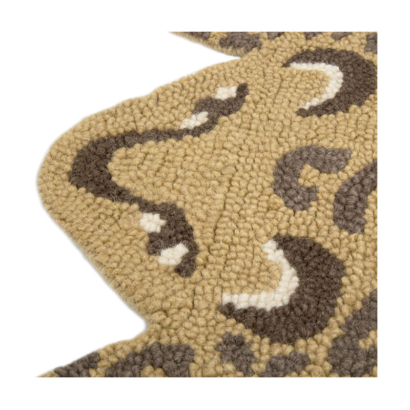 Handmade Tufted Wool Leopard Shape Rug