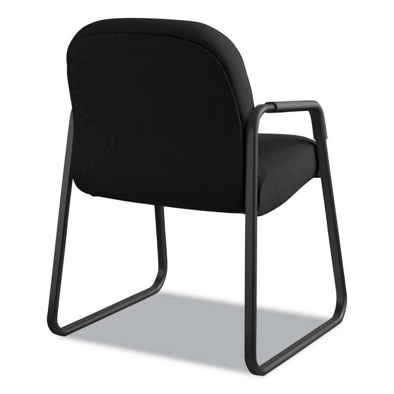 ErgoComfort High-Back Guest Chair with Memory Foam, Black Mesh & Metal Frame