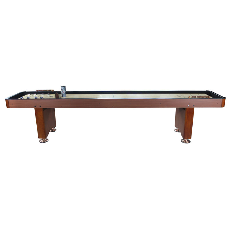 Cherry 16' Hardwood Shuffleboard Table with Metal Legs