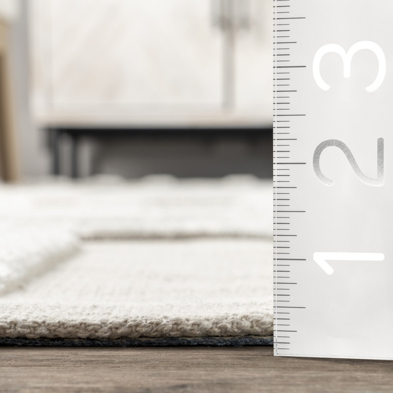 Downtown Ivory Geometric Wool-Synthetic Blend 5' x 8' Area Rug