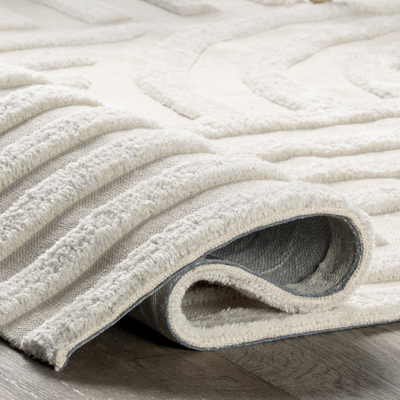 Downtown Ivory Geometric Wool-Synthetic Blend 5' x 8' Area Rug