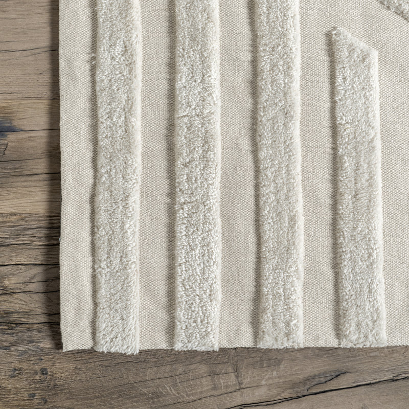 Downtown Ivory Square Tufted Wool-Synthetic Blend Rug