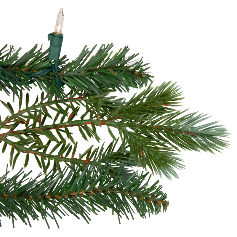 Festive Blue Spruce 49" Pre-Lit Artificial Christmas Wreath with Clear Lights