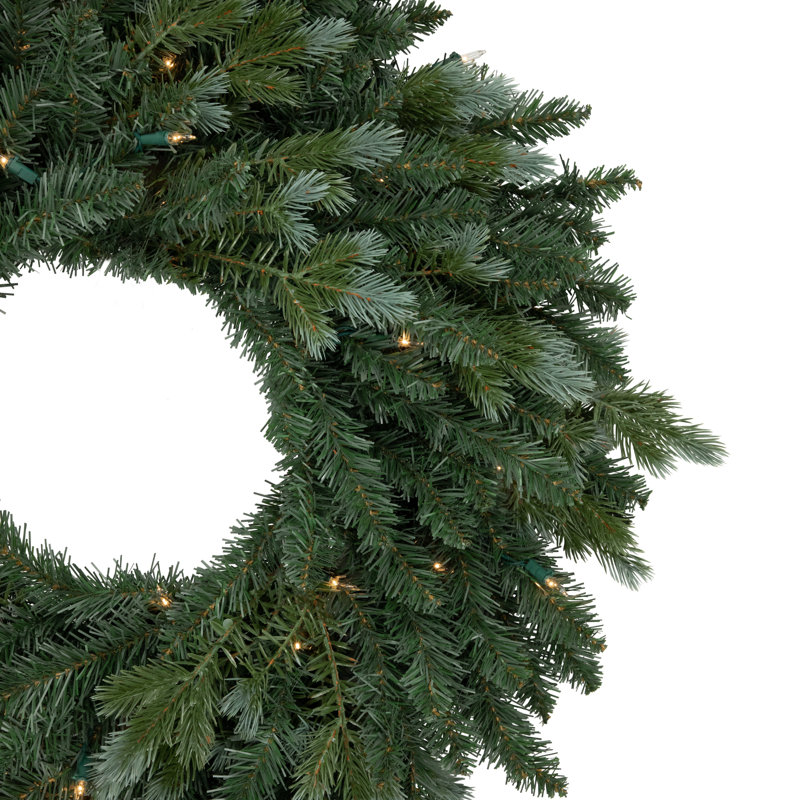 Festive Blue Spruce 49" Pre-Lit Artificial Christmas Wreath with Clear Lights