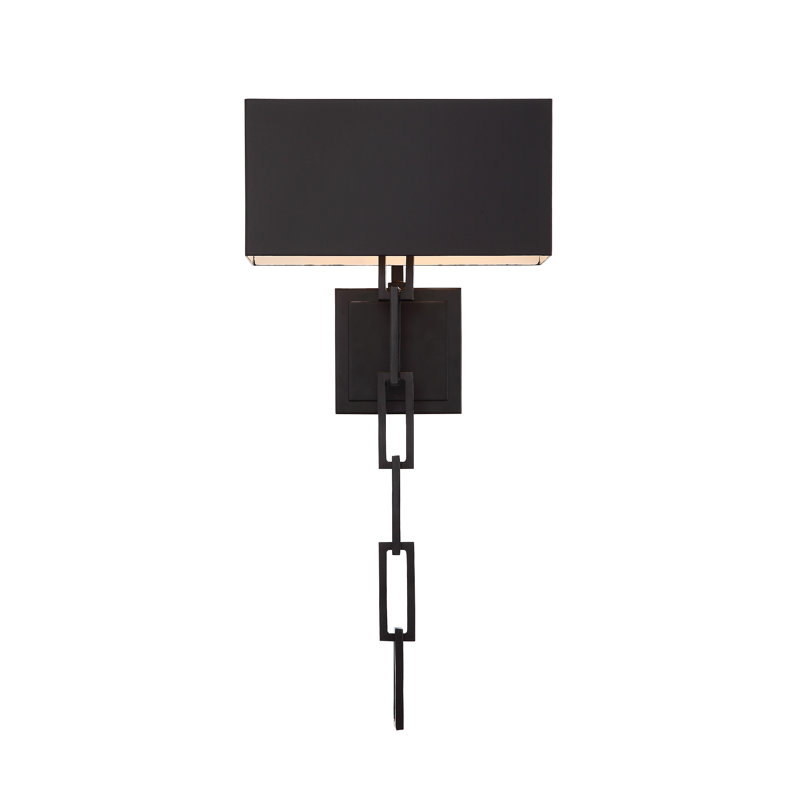 Matte Black & White Dual Light Steel Sconce with Dimmable Feature