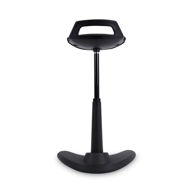 Adaptive Ergo Black Sit-to-Stand Perch Stool with Auto-Return Swivel