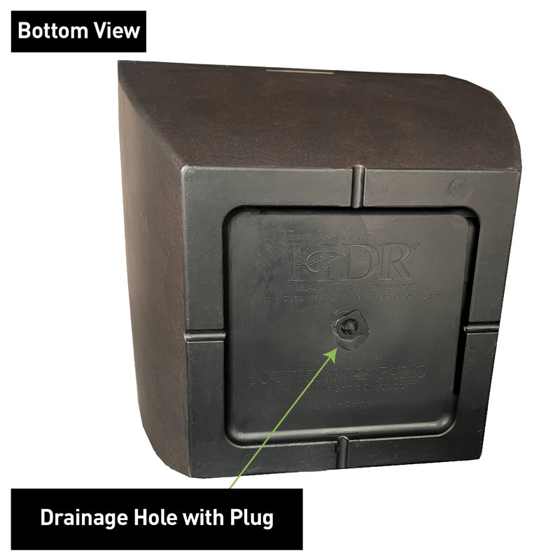 Large Coffee Square Outdoor Planter with UV Resistance