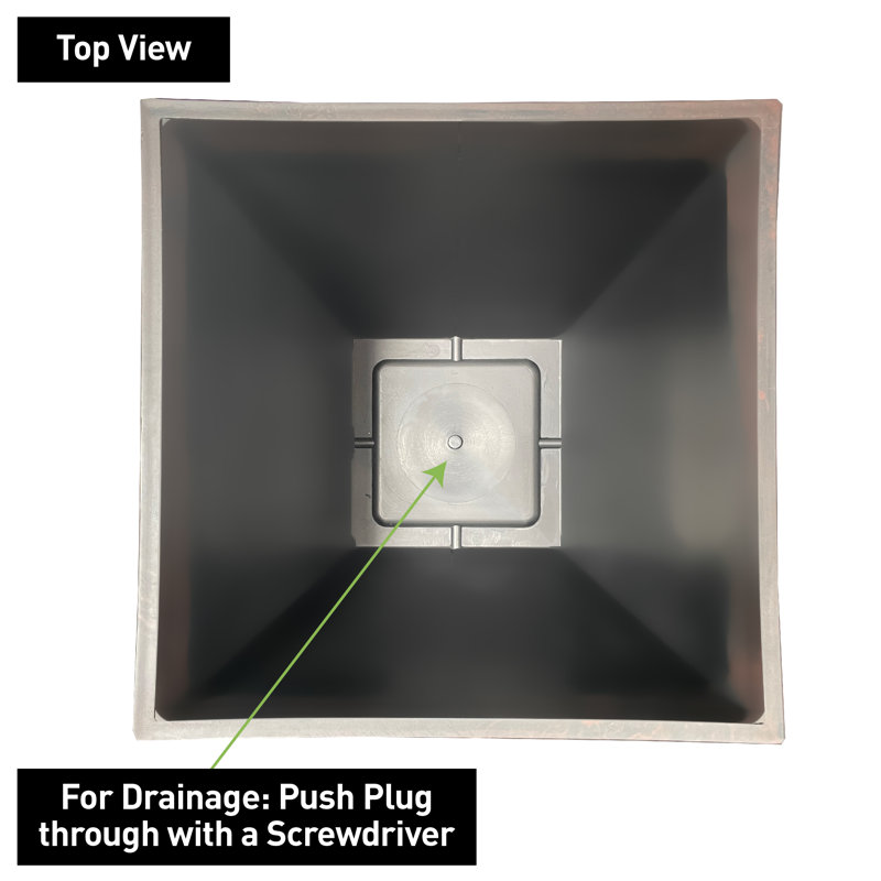 Large Coffee Square Outdoor Planter with UV Resistance