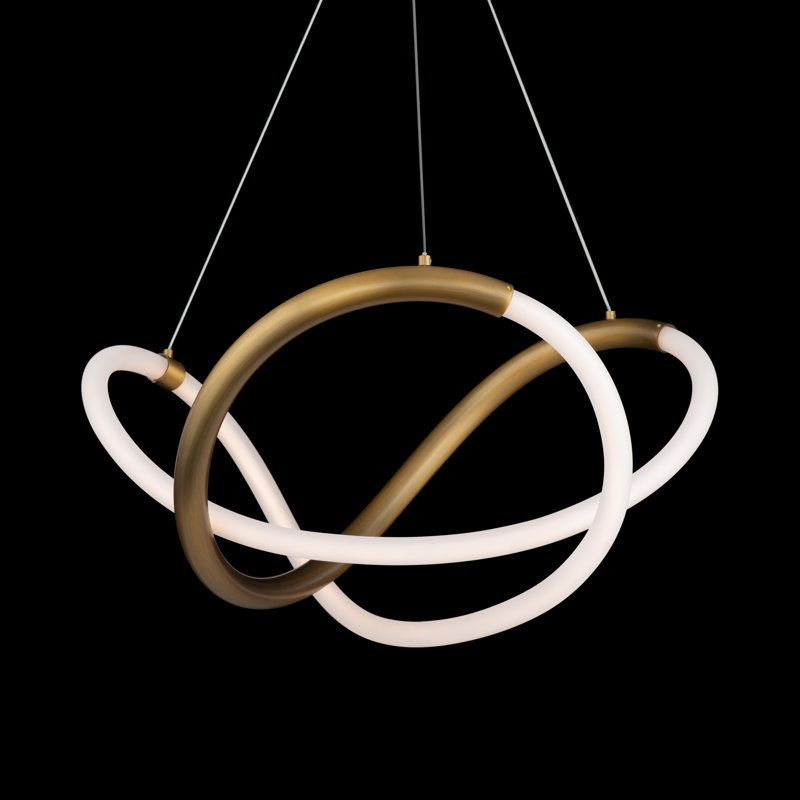 Aged Brass LED Geometric Indoor/Outdoor Chandelier