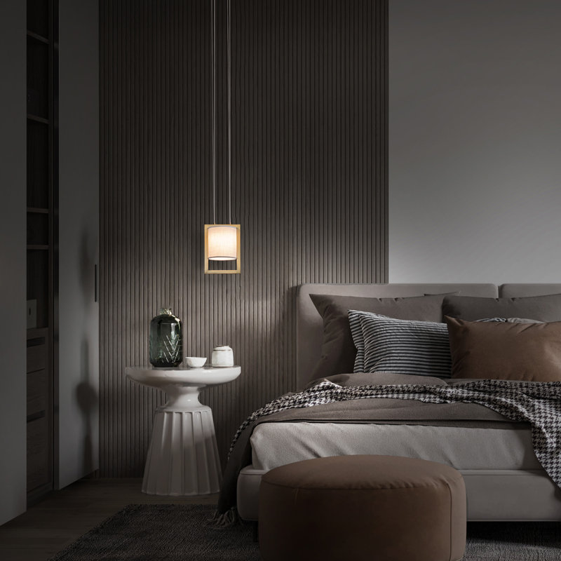 Aged Brass Mini Drum LED Pendant Light