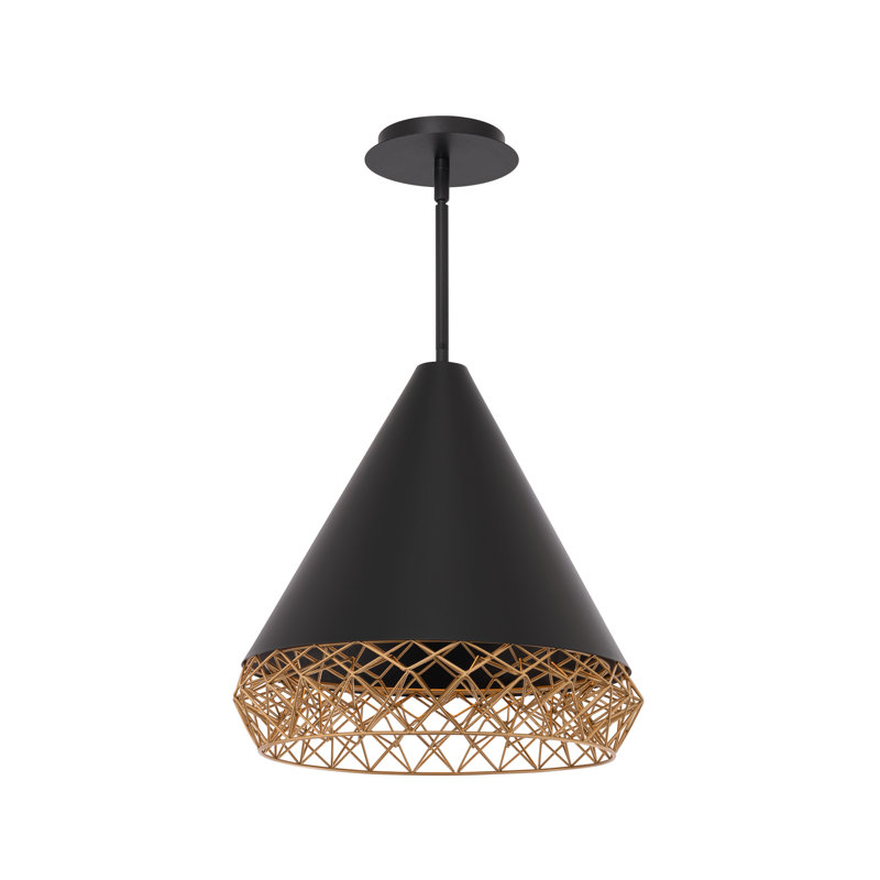 Lacey Black and Gold LED Geometric Pendant