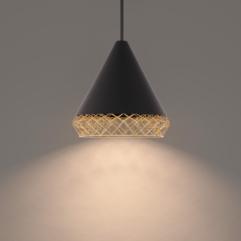 Lacey Black and Gold LED Geometric Pendant