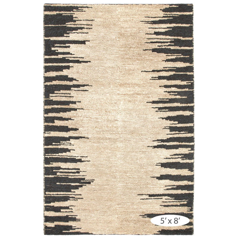Moss Metal Handwoven Jute and Wool Rectangular Rug