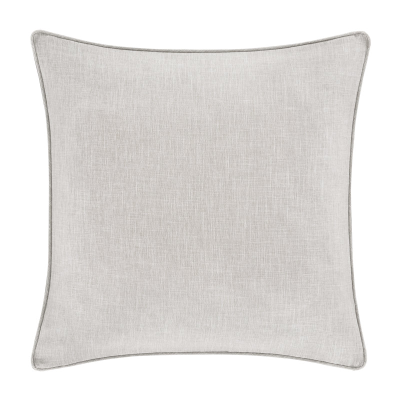 Annie Solid Beige Faux Linen Euro Pillow Sham