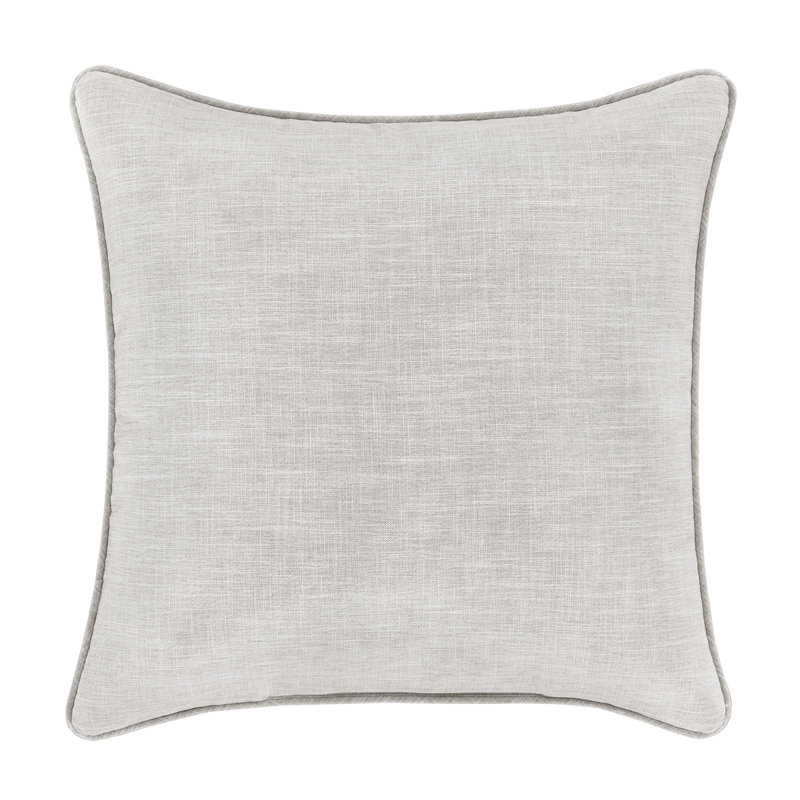 Aimee Embroidered Cream Damask 20" Square Throw Pillow