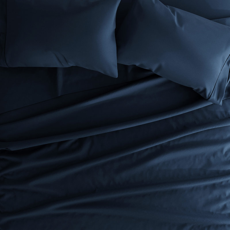 Navy Twin XL Deep Pocket Microfiber Sheet Set