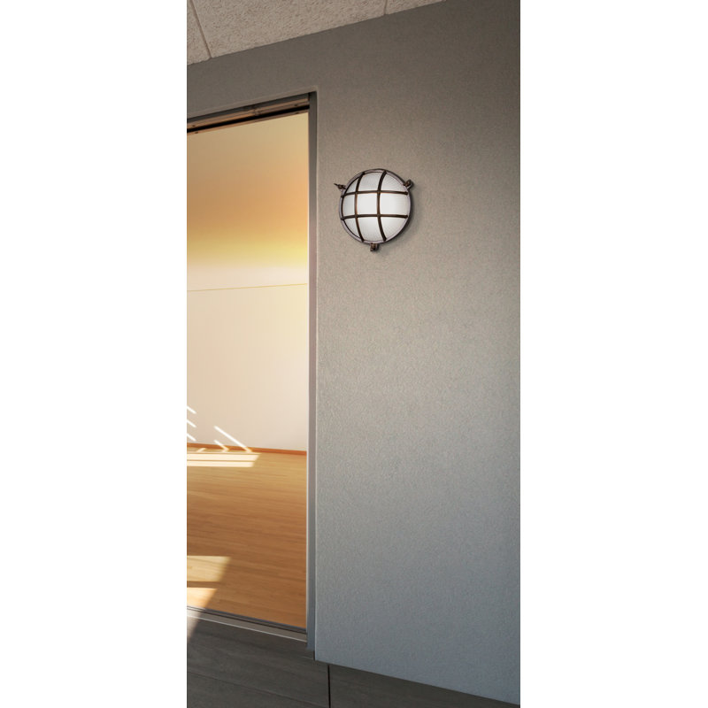 Mariner Chrome Finish 1-Light Outdoor Wall Mount with Frosted Glass