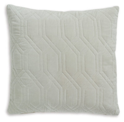 20'' Off-White Velvet Geometric Throw Pillow