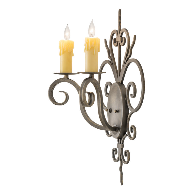Kenneth Antique Brass 2-Light Traditional Wall Sconce