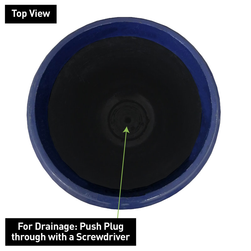 Classical Navy Resin Urn Planter with Molded Floral Details