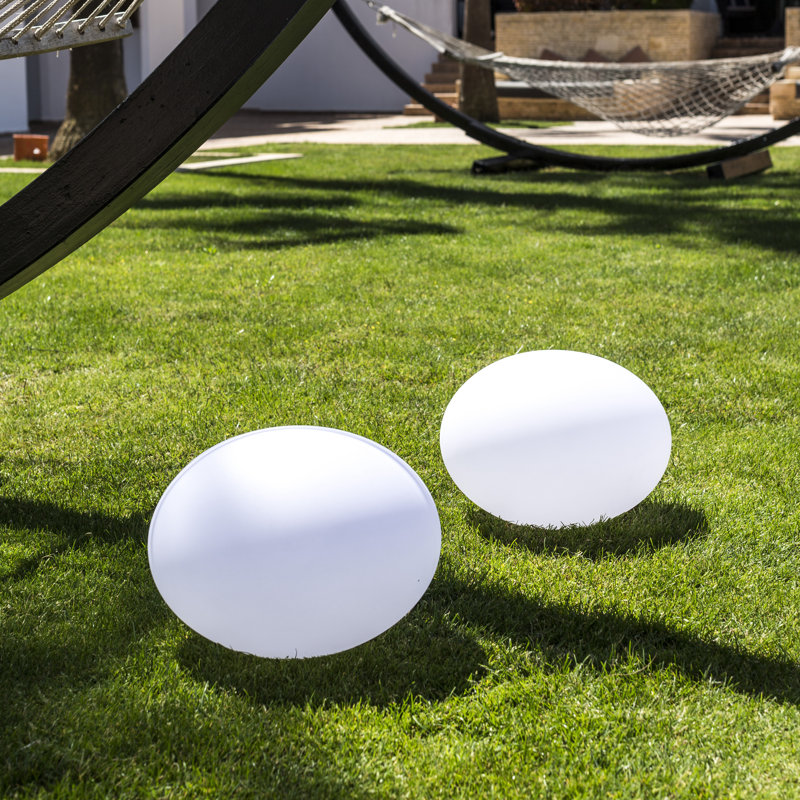 White Polyethylene LED Floating Outdoor Light with Bluetooth