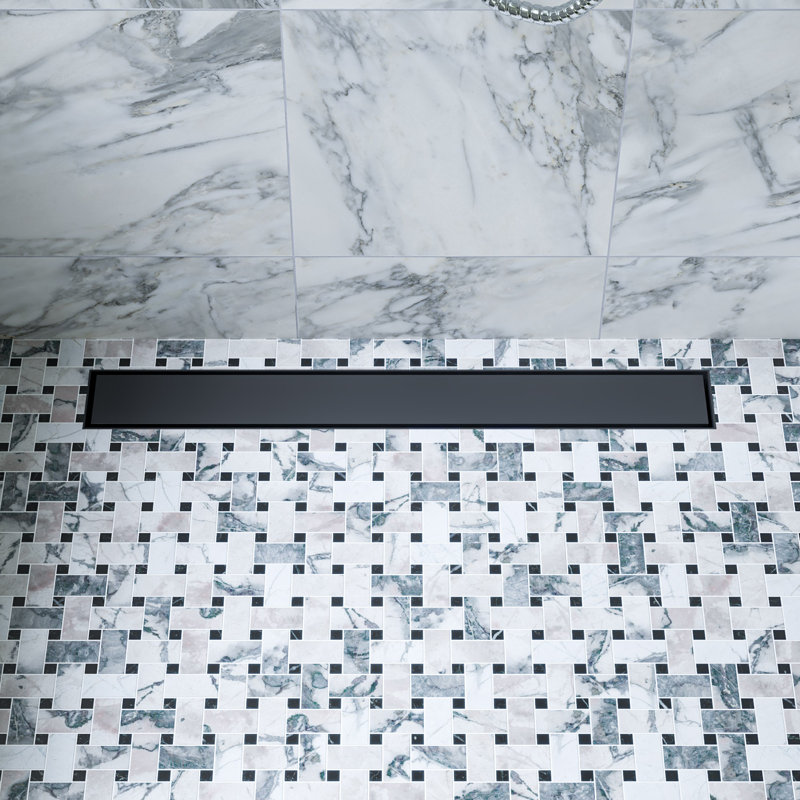 24'' Black Matte Stainless Steel Linear Shower Drain