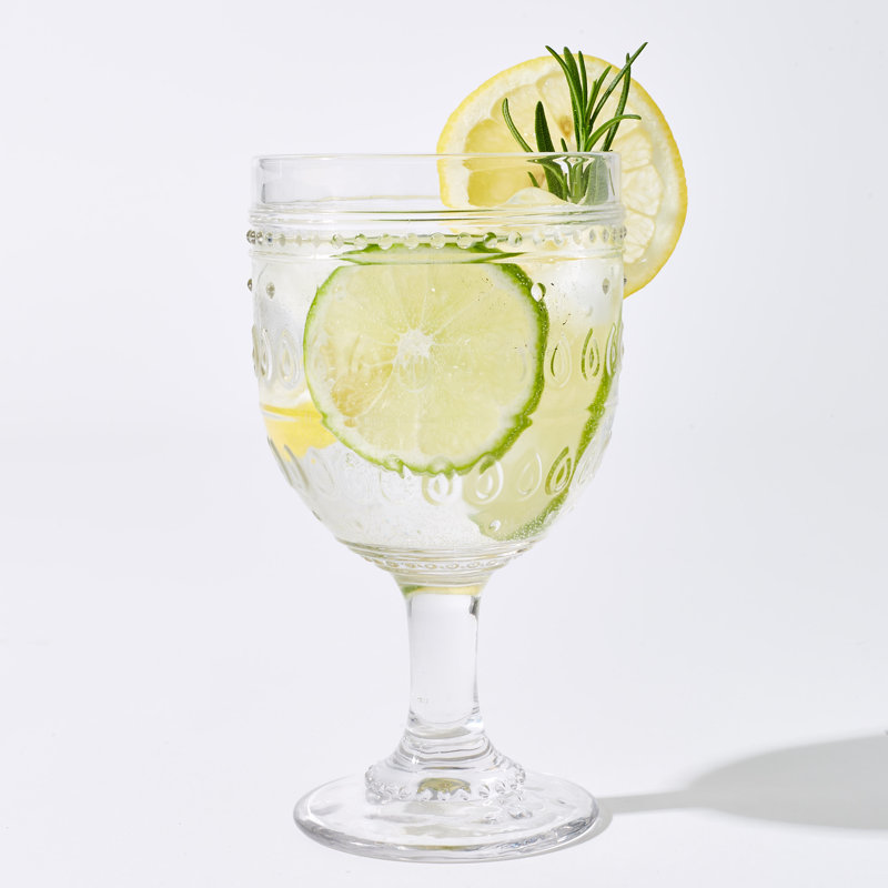 Fez Clear Glass 12oz Wine Goblet Set of 4