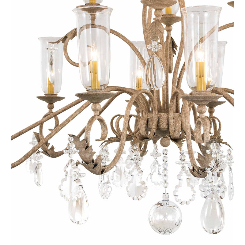Windsor 14-Light Tuscan Ivory Empire Chandelier with Glass Shades