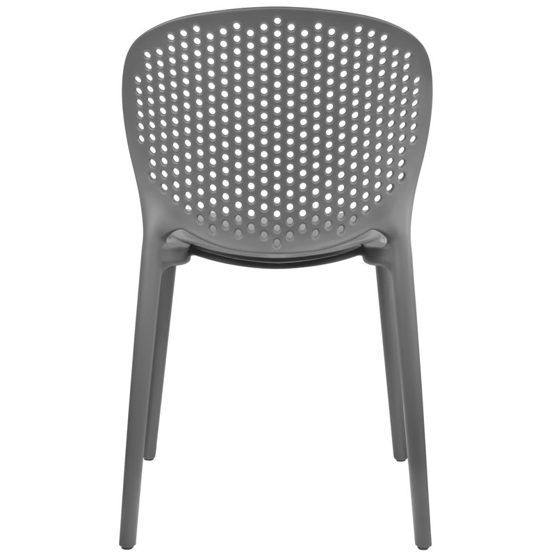 Gray Stackable Armless Outdoor Dining Side Chair