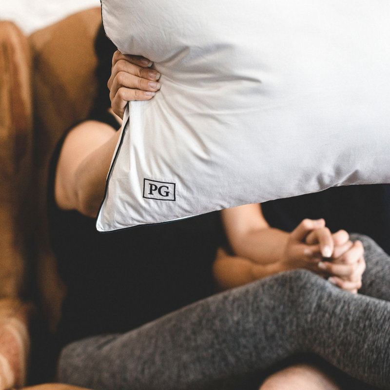 Luxurious White Goose Down Queen Pillow with Hypoallergenic Cotton Protector
