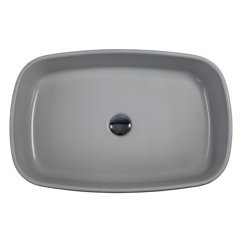 Concrete Glazed Ceramic Rectangular Bathroom Sink