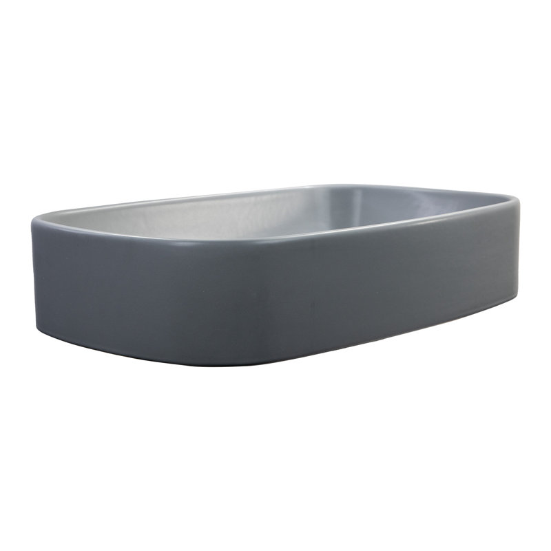 Concrete Glazed Ceramic Rectangular Bathroom Sink