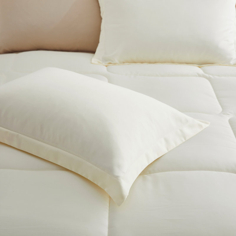 Cream Full Satin Down Alternative Comforter Set