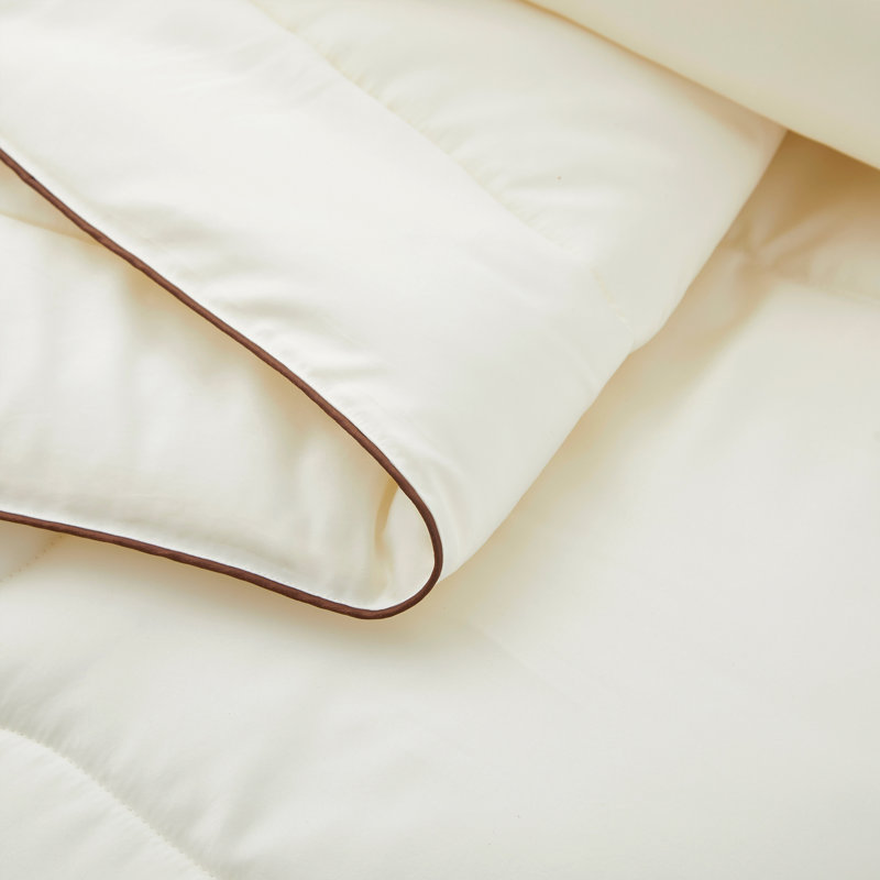 Cream Full Satin Down Alternative Comforter Set