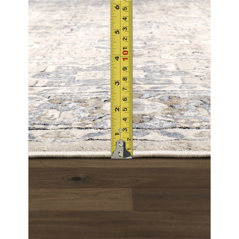 Amadeus 6' Square Off-White Stain-Resistant Oriental Rug