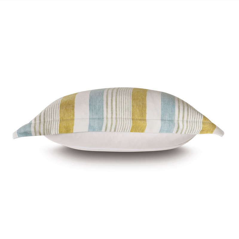 Magnolia Striped Linen Square Throw Pillow with Down Insert