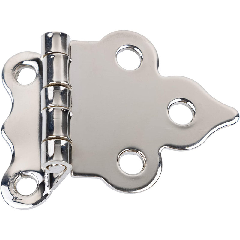 Nickel Plated Offset Cabinet Hinges with Screws, Set of 2