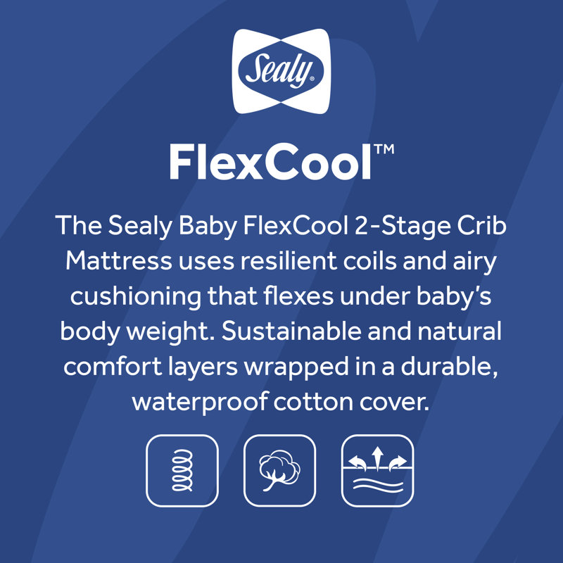 Sealy FlexCool 2-Stage Waterproof Crib and Toddler Mattress
