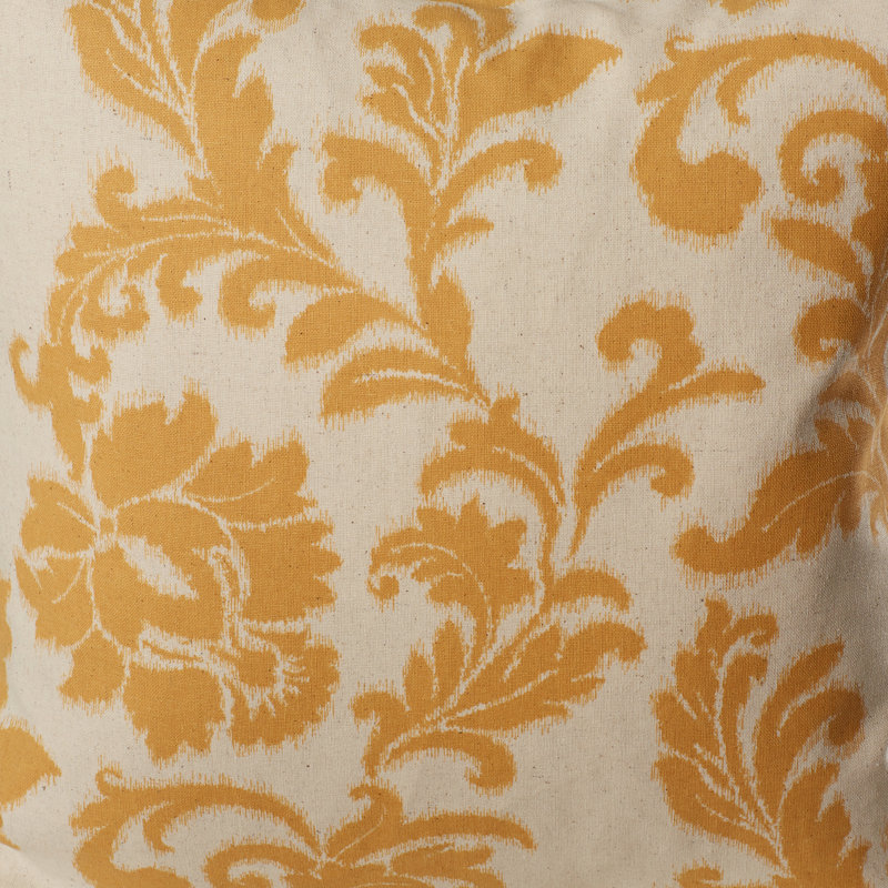 Apricot and Cream Ikat Linen Feather Throw Pillow Set