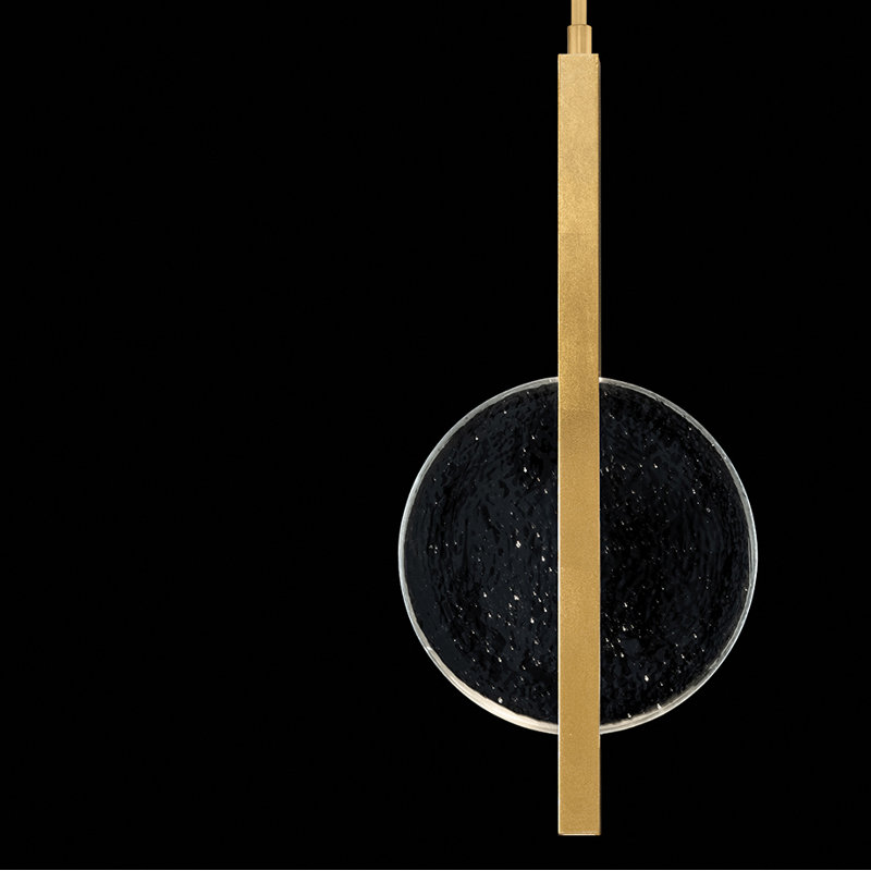 Selene Mini Gold Leaf 2-Light LED Pendant with Clear Glass
