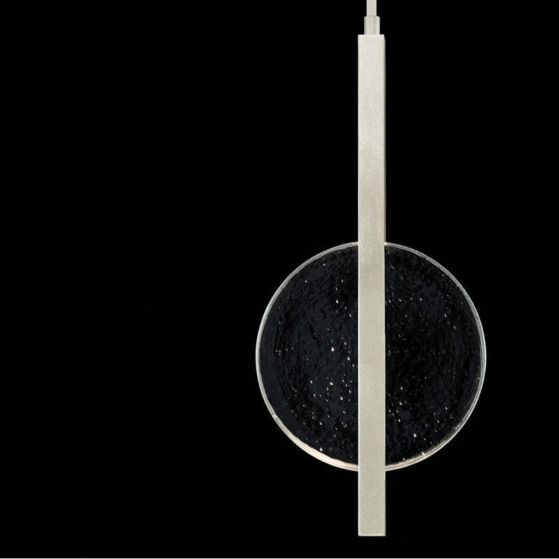 Selene Mini Silver Leaf LED Pendant with Clear Glass