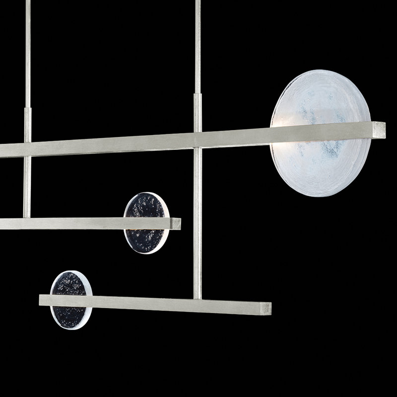 Selene Silver Leaf 6-Light LED Island Pendant with Clear/White Glass