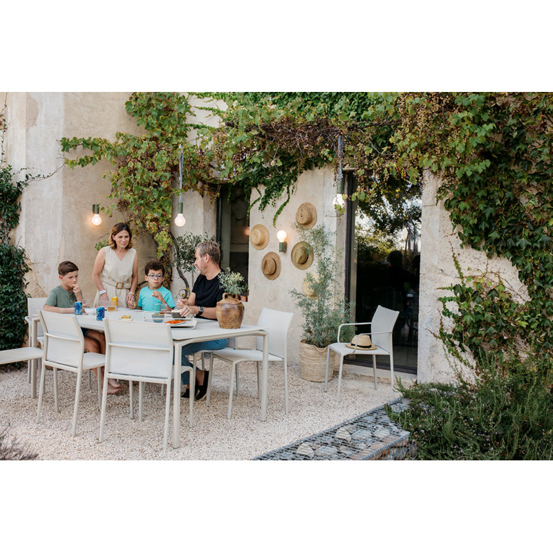 Black Cherry Aluminum Armless Outdoor Dining Chair Set