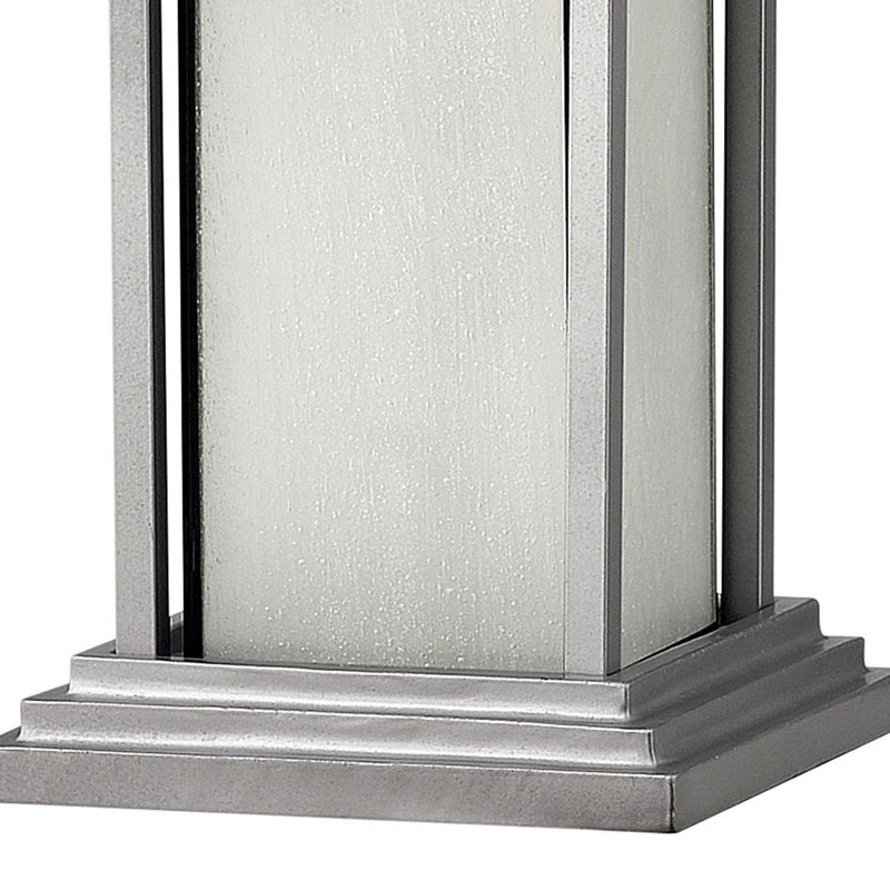 Titanium 1-Light Outdoor Pier Mount Lantern with Etched Glass