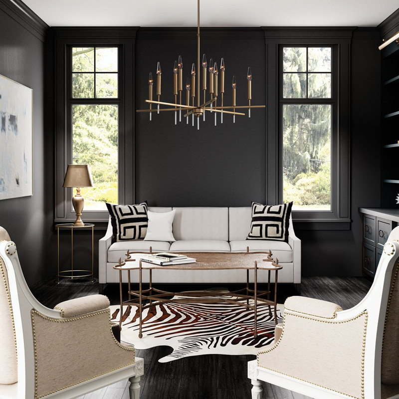 Matte Brass 12-Light Candle Style Chandelier
