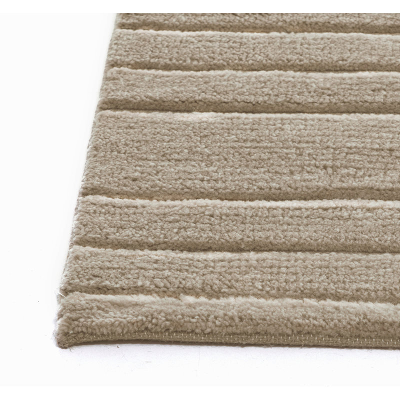 Taupe Geometric Hand-Knotted Wool Area Rug 9' x 12'