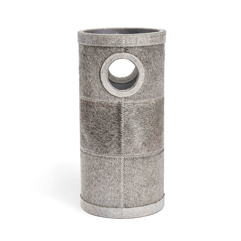 Natural Hide Cylindrical Umbrella Stand with Handle